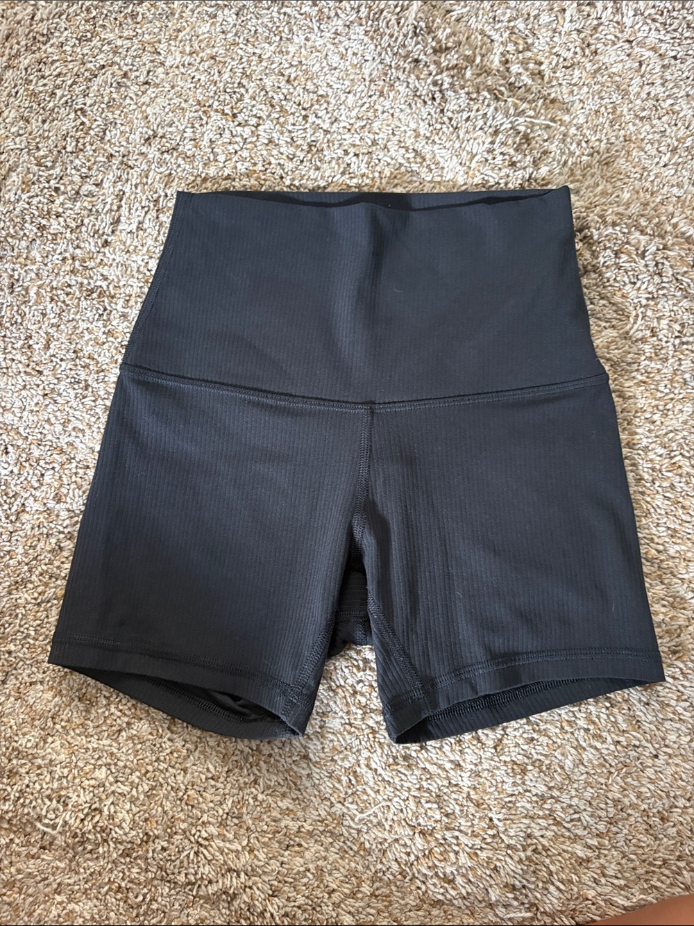 lululemon athletica High-Waist Black Ribbed Bike Shorts